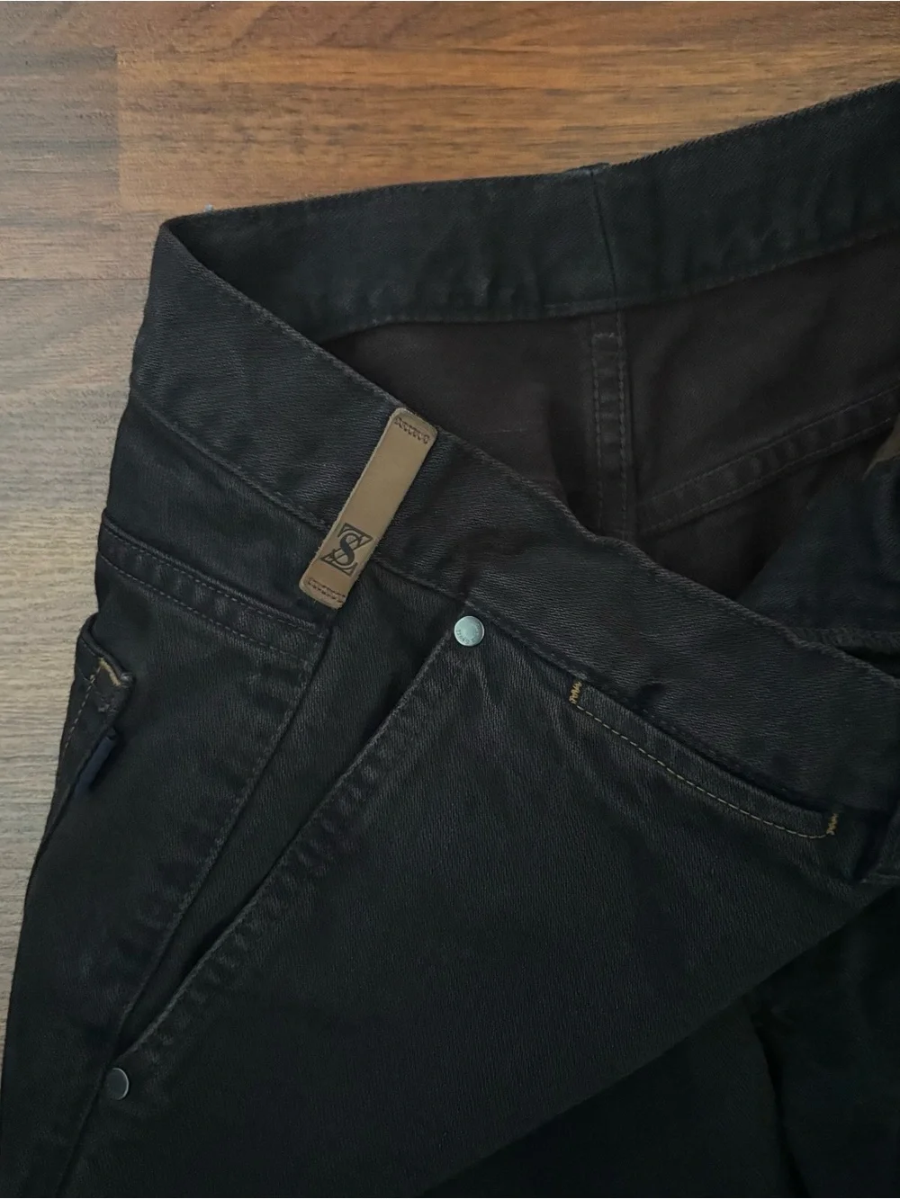 Zegna Sport Mens Pants Size 50 34x30 Black Cotton Lyocell Straight Leg⁠ Preppy